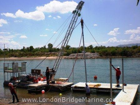 Piling Driving on the Colorado River in Bullhead City, Arizona