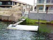 Damaged boat dock along Colorado River in Bullhead City